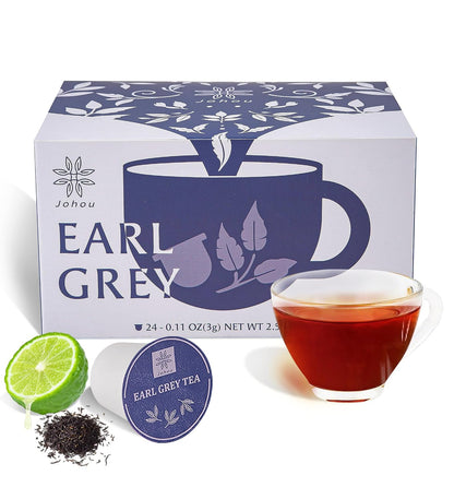 Johou Earl Grey Tea Pods for K-Cup Brewer, 24 pods