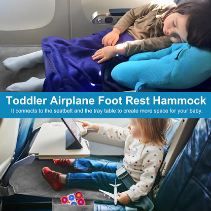 COZYBONDER Toddler Airplane Bed, Kids Airplane Seat Extender Travel Bed, Kids Airplane Travel Essentials, Airplane Must Have for Toddlers, Portable Plane Foot Rest for Flights