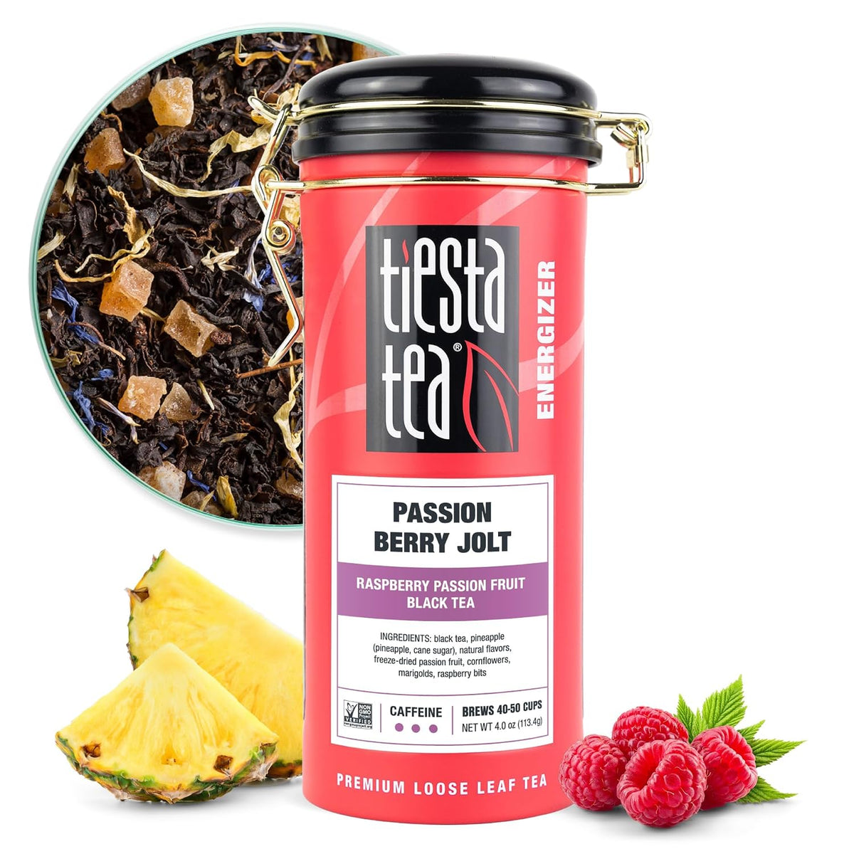 Tiesta Tea Passion Berry Jolt, Raspberry Passion Fruit Black, 4oz