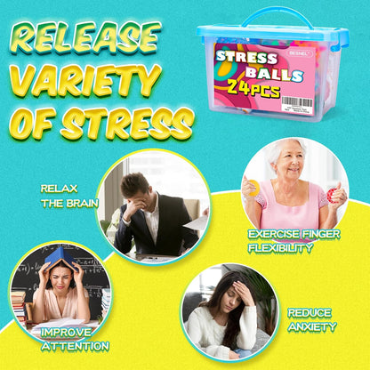 36 Pack Stress Balls, Squishy Balls, Squishy Fidget Stress Relief