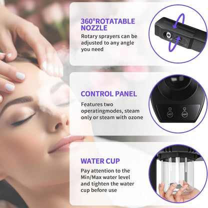 Professional Facial Steamer with Ozone & Magnifying Lamp