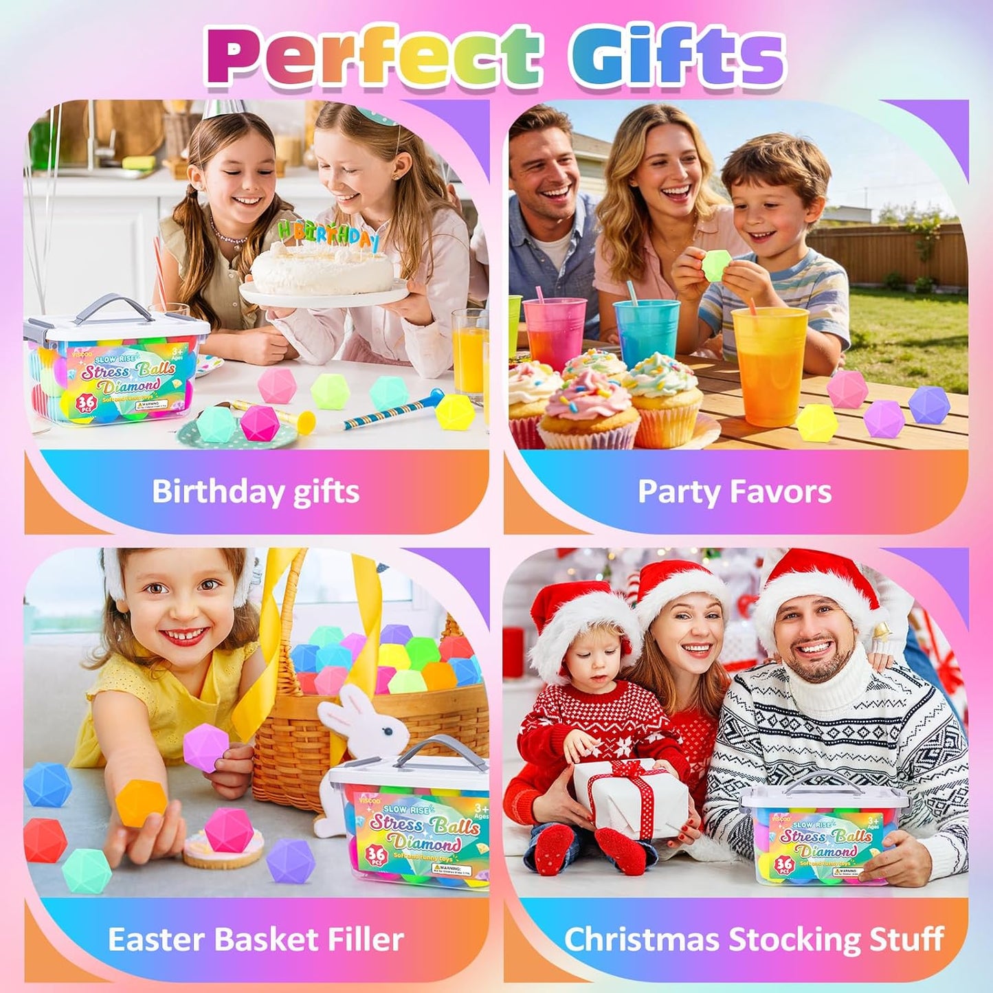 12 Pack Slow Rising Stress Ball,Stress Balls for Kids Adults,Stretchy Fidget Toys for Stress Relief,Hand Therapy Sensory Squishy Ball, Squishy Toys for Kids, Classroom Prize Box Party Favors