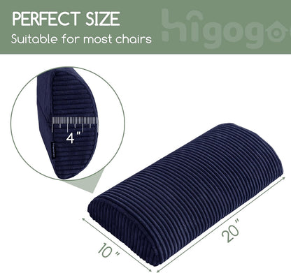 HIGOGOGO Lumbar Support Pillow for Recliner Chair/Accent Chair/Couch, Memory Foam Back Support Cushion for Elderly, Recliner Cushions for Back Rest, Pain Relief, Reading, Washable Cover, Dark Grey