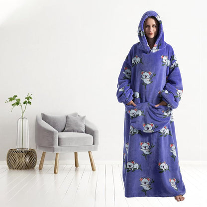 Capecage Blanket Hoodie, Long Hooded Blanket Sweatshirt as Birthday Gifts for Women Men, Long Wearable Blanket for Women Men.
