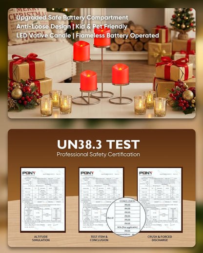 Homemory 24Pack Flickering Flameless Votive Candles for Wedding Decoration, 200+Hour Warm White Battery Operated LED Tealight, Electric Fake Candles for Party, Receptions, Halloween, Christmas