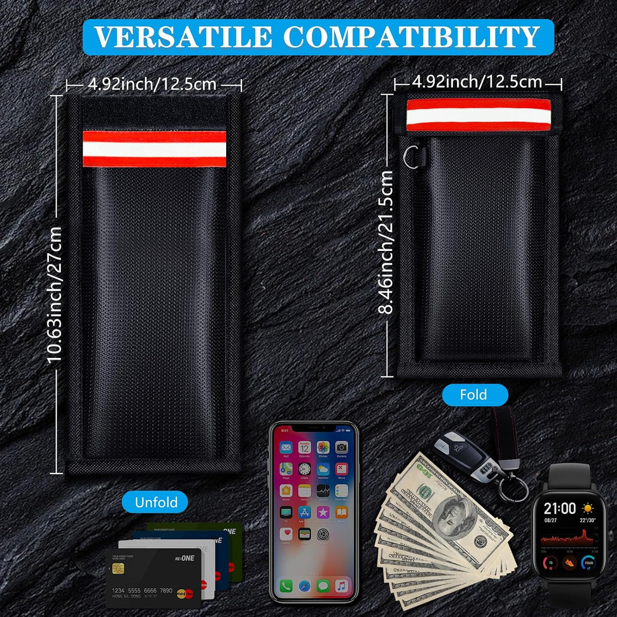 2 Pack Military Grade Faraday Bags for Phones