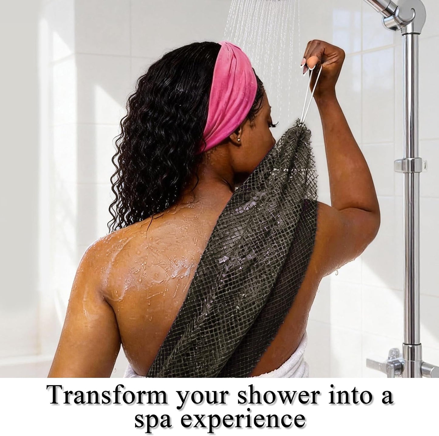 SubSahara Authentic African Net Sponge - 2 Pack Exfoliating Bath & Shower Loofah Sponge for Body & Face, Gentle Scrubber for All Skin Types, Travel, Durable Polyester (Olive Green & Light Green)
