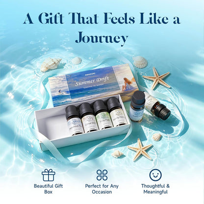 ASAKUKI Essential Oils for Diffuser –6 Mood Essential Oil Blends (Breathe, Uplift, Sensual, Balance, Unwind, Rest) for Morning to Night Rituals, Home & Daily Use-Thoughtful Gift
