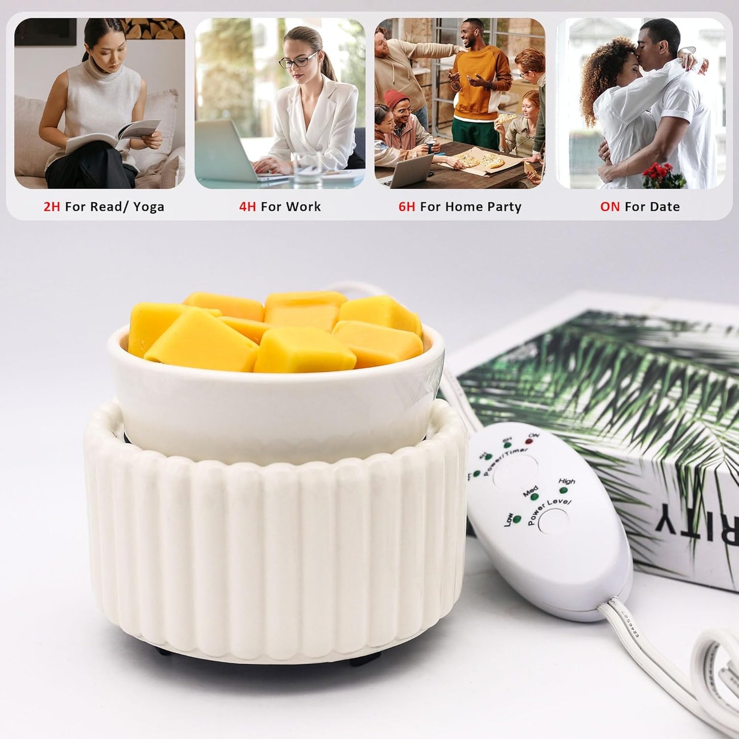 VICTORIA AROMA Ceramic Wax Melt Warmer 3-in-1 Candle Wax Warmer for Scented Wax Melter Electric Fragrance Wax Burner for Home Office Bedroom Gift & Decor…