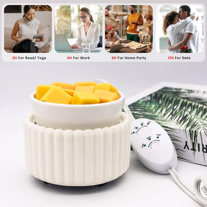 VICTORIA AROMA Ceramic Wax Melt Warmer 3-in-1 Candle Wax Warmer for Scented Wax Melter Electric Fragrance Wax Burner for Home Office Bedroom Gift & Decor…