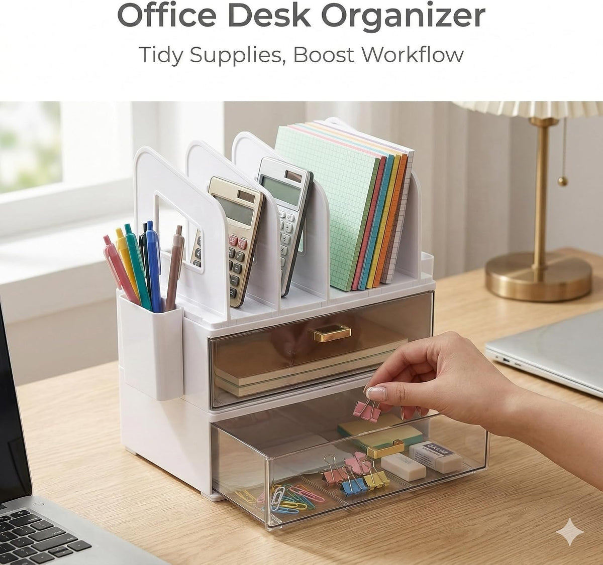 CiWiVOKi Vertical File Holder, PET Desk Organizer, Black