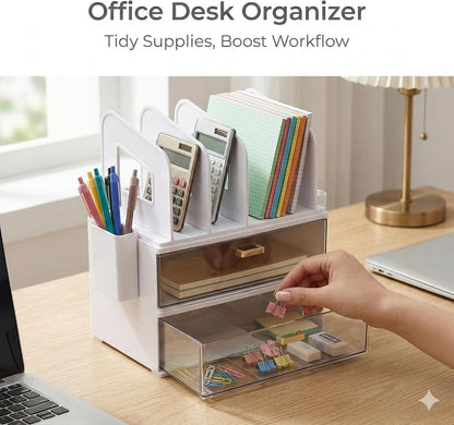 CiWiVOKi Vertical File Holder, PET Desk Organizer, Black
