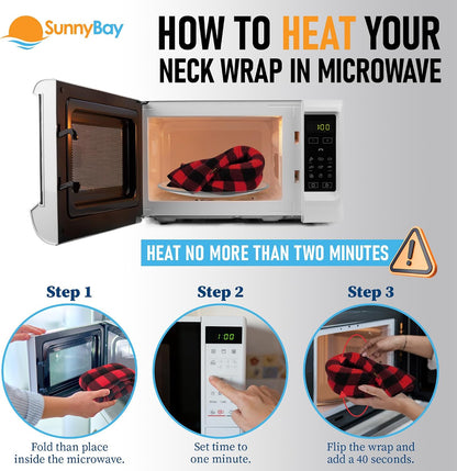 SunnyBay Lavender Microwave Heating Pad, 26" Long Microwavable Neck Wrap & Heat Pack for Moist Hot Therapy, Heated Neck Warmer for Neck, Shoulder & Back Pain Relief, Flaxseed Filling, 26x6, Purple