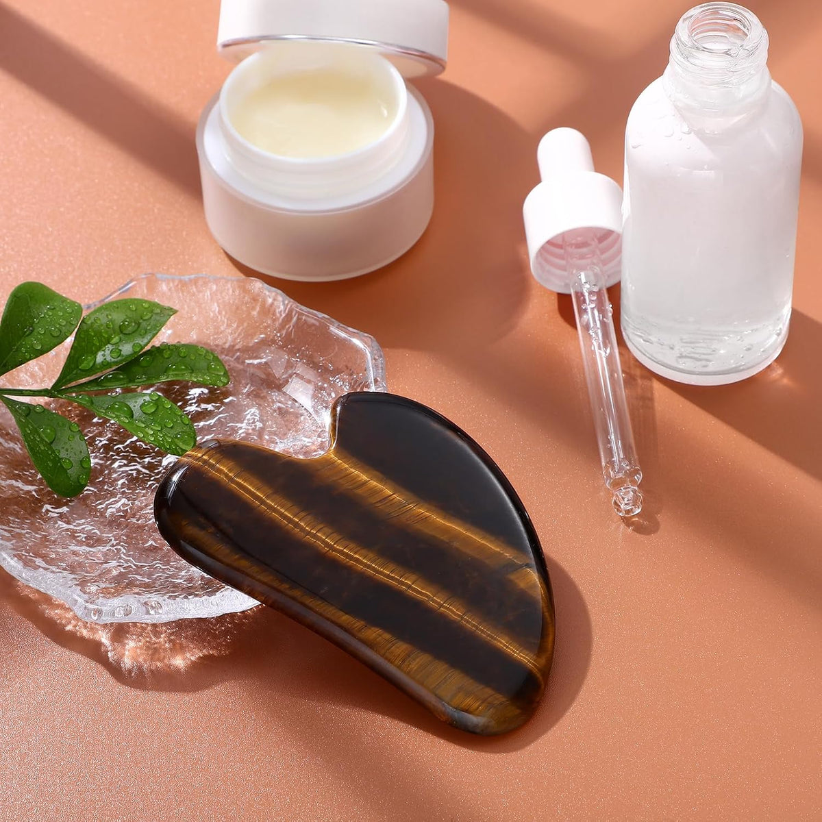 rosenice Gua Sha Facial Tools Guasha Tool Gua Sha Jade Stone Manual Massage Sticks for Jawline Sculpting and Puffiness Reducing for Face Body Tensions Reduce Festive Gifts