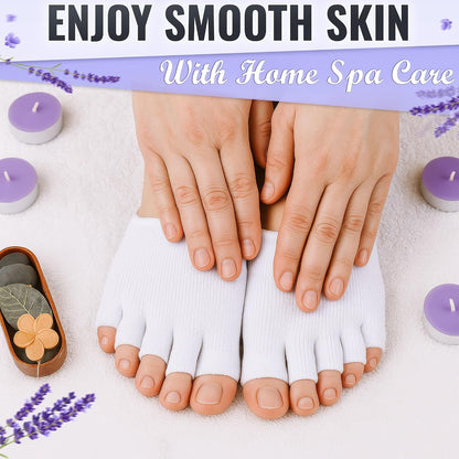 Gel Toe Separators for Women Socks – Gel Toe Compression Socks Women – Relaxation, Comfortable for Bedtime, Separators for Pedicure & Moisturizing, Fits US Sizes 6-10, Soft Cotton, Long-Lasting Design