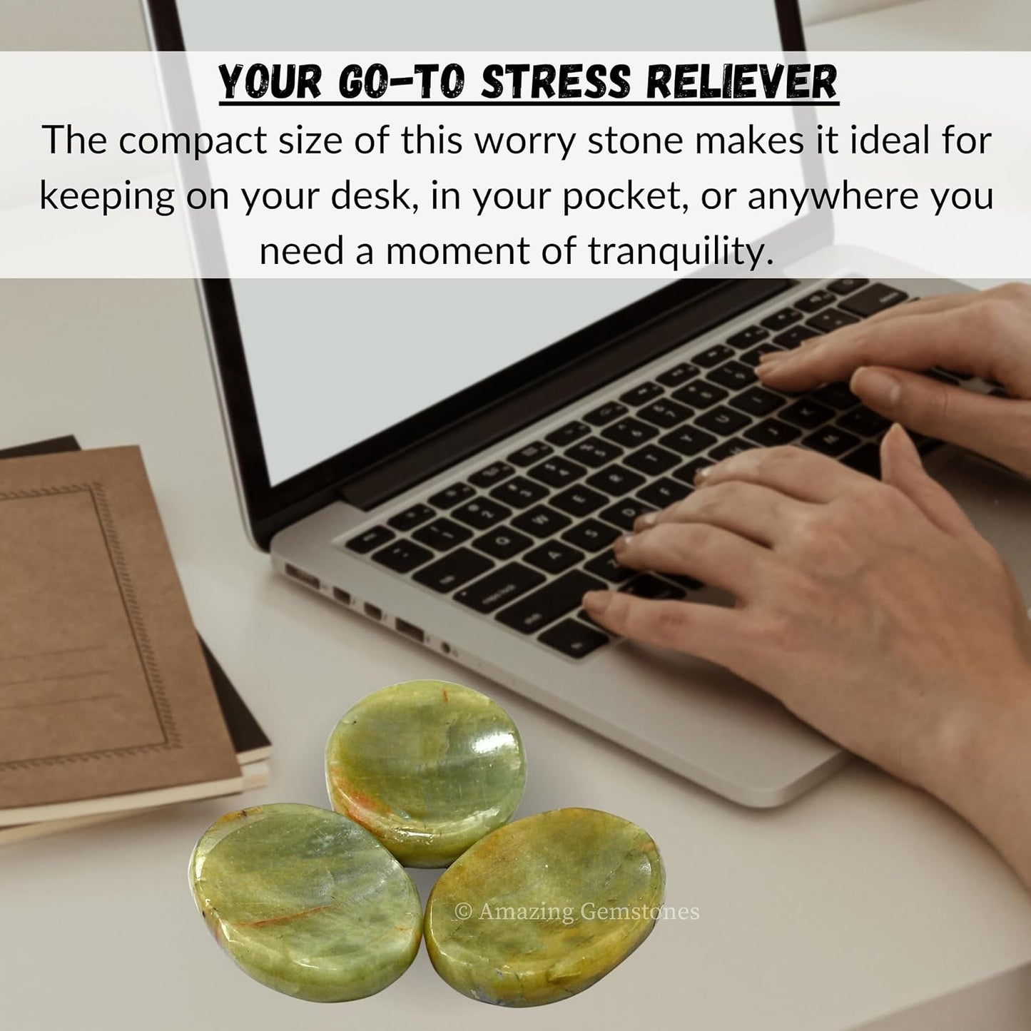 Amazing Gemstone Labradorite Thumb Worry Stone, Anxiety Stone, Healing Crystals - Piedra Crystal Fidget for Gift, Meditation, Calming, Relaxation, Stress Relief - Colors A