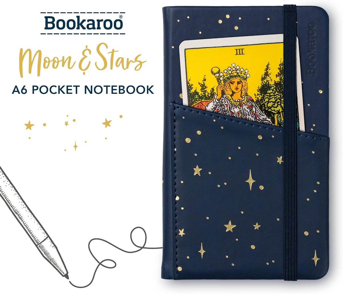IF Compact Book Light - Moon & Stars, Dark Blue/Gold
