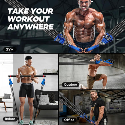Heavy Resistance Bands for Working Out, NITEEN Resistance Bands with Handles Weight Exercise Bands for Men Women, Workout Bands with Door Anchor and Ankle Straps Strength Training Equipment