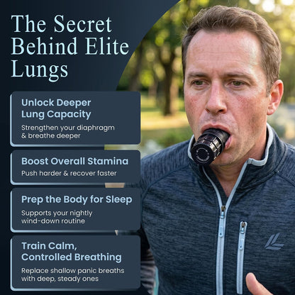 Expand-A-Lung | Breathing Exerciser Device for Lungs | Airflow Trainer Fitness | Cardio Expansion & Capacity | Sports Endurance | Dual-Way Inhale-Exhale Workout