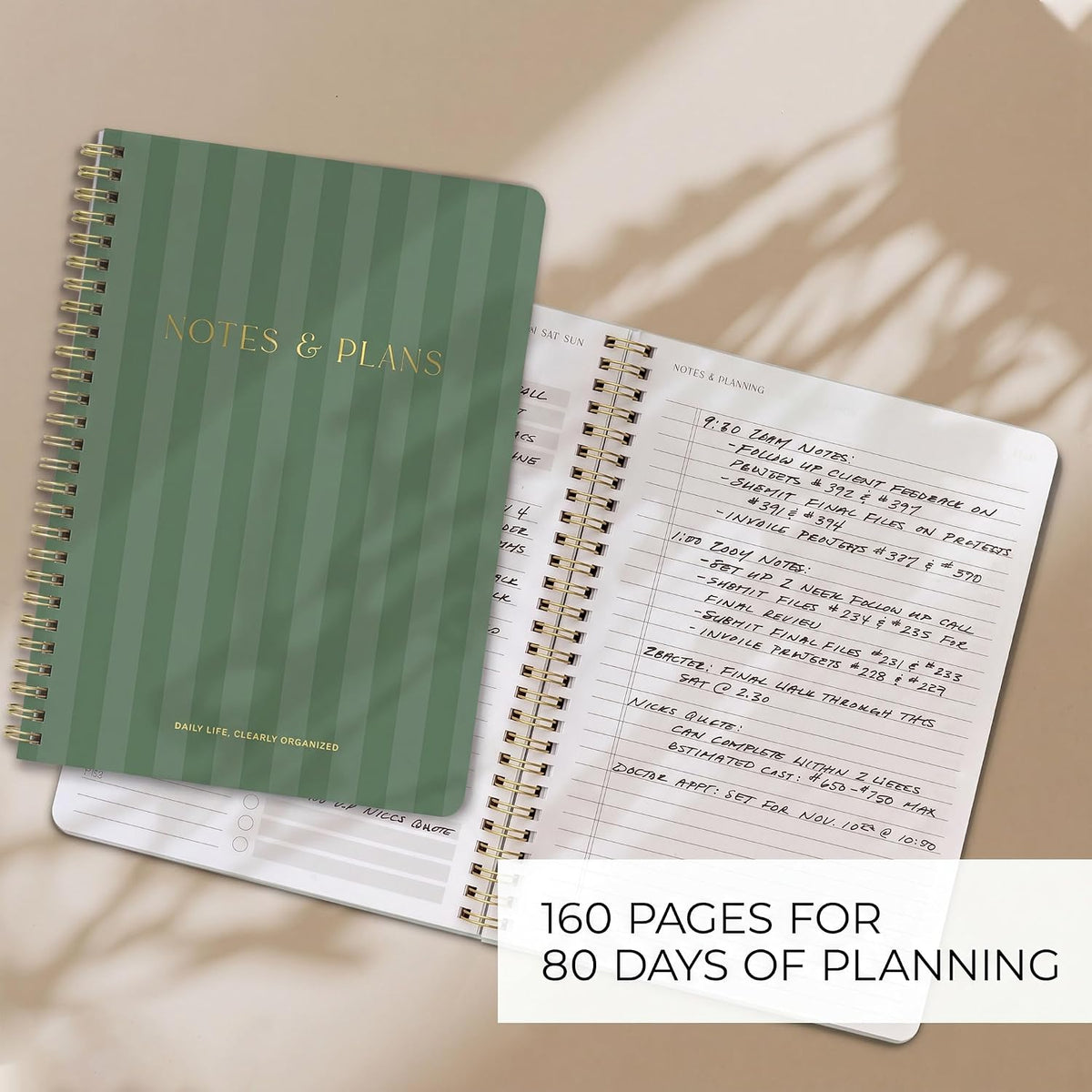 Beautiful Daily Planner And Notebook With Hourly Schedule - Spiral Notebook
