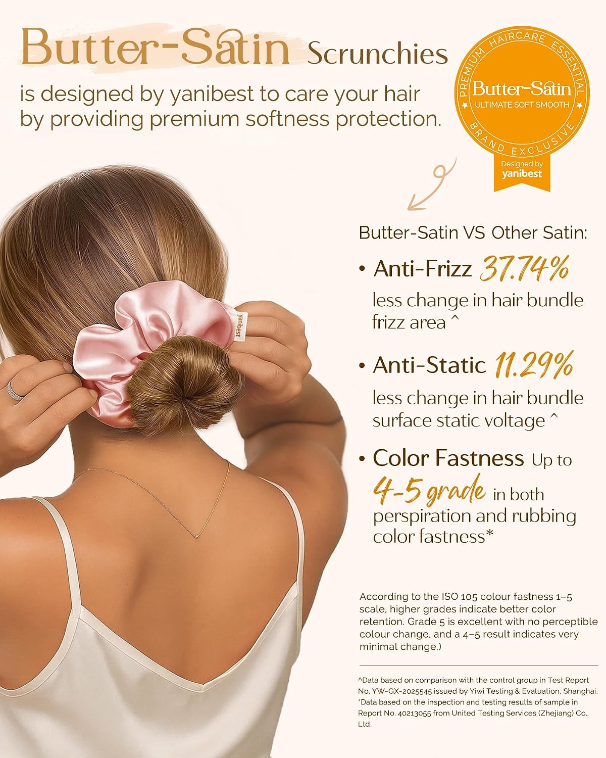 Yanibest 8 Pcs Satin Scrunchies - Silk Scrunchies Ponytail Holders, Soft Satin Hair Ties No Damage, Hair Accessories for Women