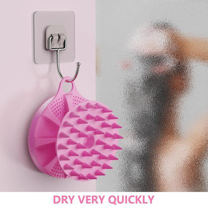Silicone Body Scrubber 2 Pack, BEAUTAIL Shower Bath Scrubber, More Hygienic Than Traditional Loofah, Lather Nicely, Gentle Exfoliating Brush for Women Men Baby Sensitive Skin, Black+Purple