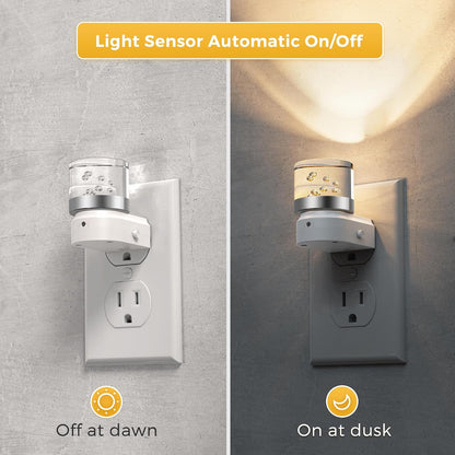 L LOHAS LED Night Light, Dimmable Night Lights Plug into Wall, Automatic Night Lights Plug in with Auto Light Sensor,Adjustable Brightness Amber LED Night Light, for Bedroom Hallway Home Decor