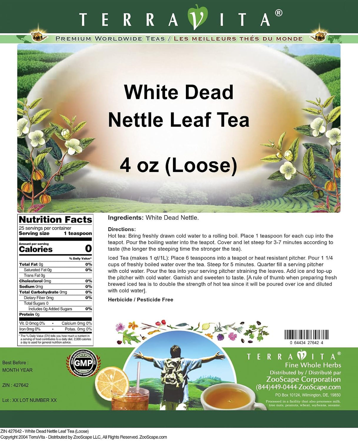 White Dead Nettle Leaf Tea (Loose) (4 oz, ZIN: 427642)