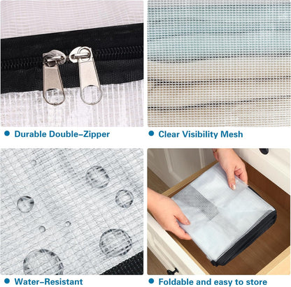 Fixwal Storage Bags 4 Pack 75L XL Mesh Clear for Blankets Clothes Comforter