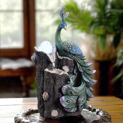 Kalona Tabletop Water Fountain, Indoor Waterfall with Resin Rock Design