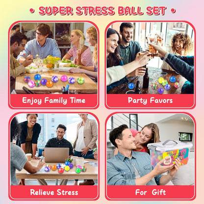 36 Pack Stress Balls, Squishy Balls, Squishy Fidget Stress Relief, Squeeze Ball for Adults Stress Relieve, Prize Box for Friends, Party Favors