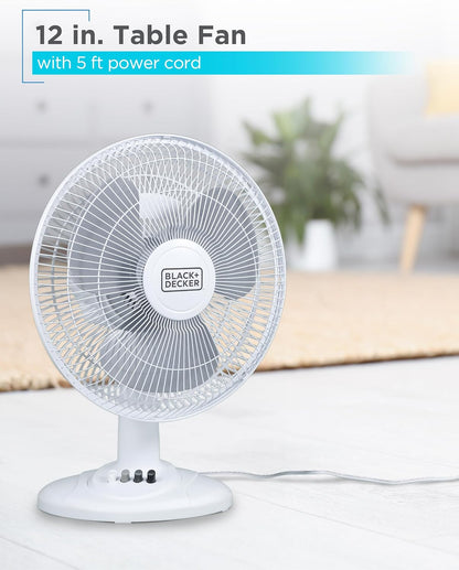 BLACK+DECKER 4" Convertible Cooling Fan, 3-Speed, Type-C USB, 2-Pack, Black