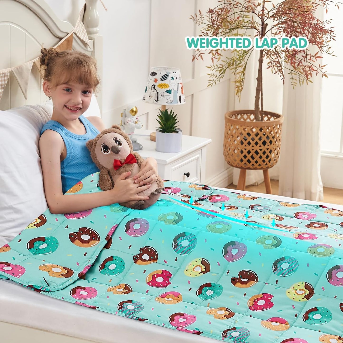 yescool Weighted Lap Pad 2 Pounds Weighted Lap Blanket, Space Plane Small Weighted Blanket, Weighted Throw Blanket Gifts for Travel Indoor Outdoor, 20"x30"