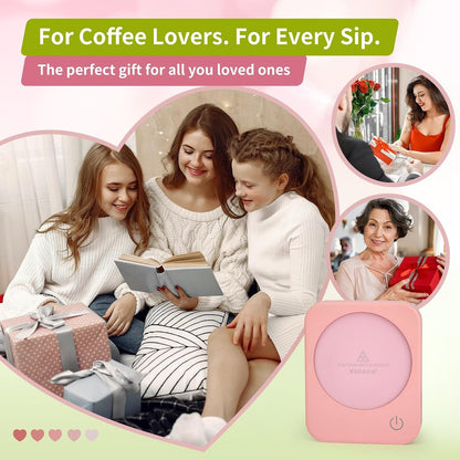 VOBAGA Coffee Mug Warmer for Desk with Auto Shut Off & 3-Temp Settings, Coffee Cup Warmer with Smart Safety Alert Home Office Accessory, Perfect for Coffee, Tea, Milk (Mug for Display)