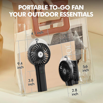 MORECORE Portable Misting Fan, 180° Foldable Handheld Personal Fan