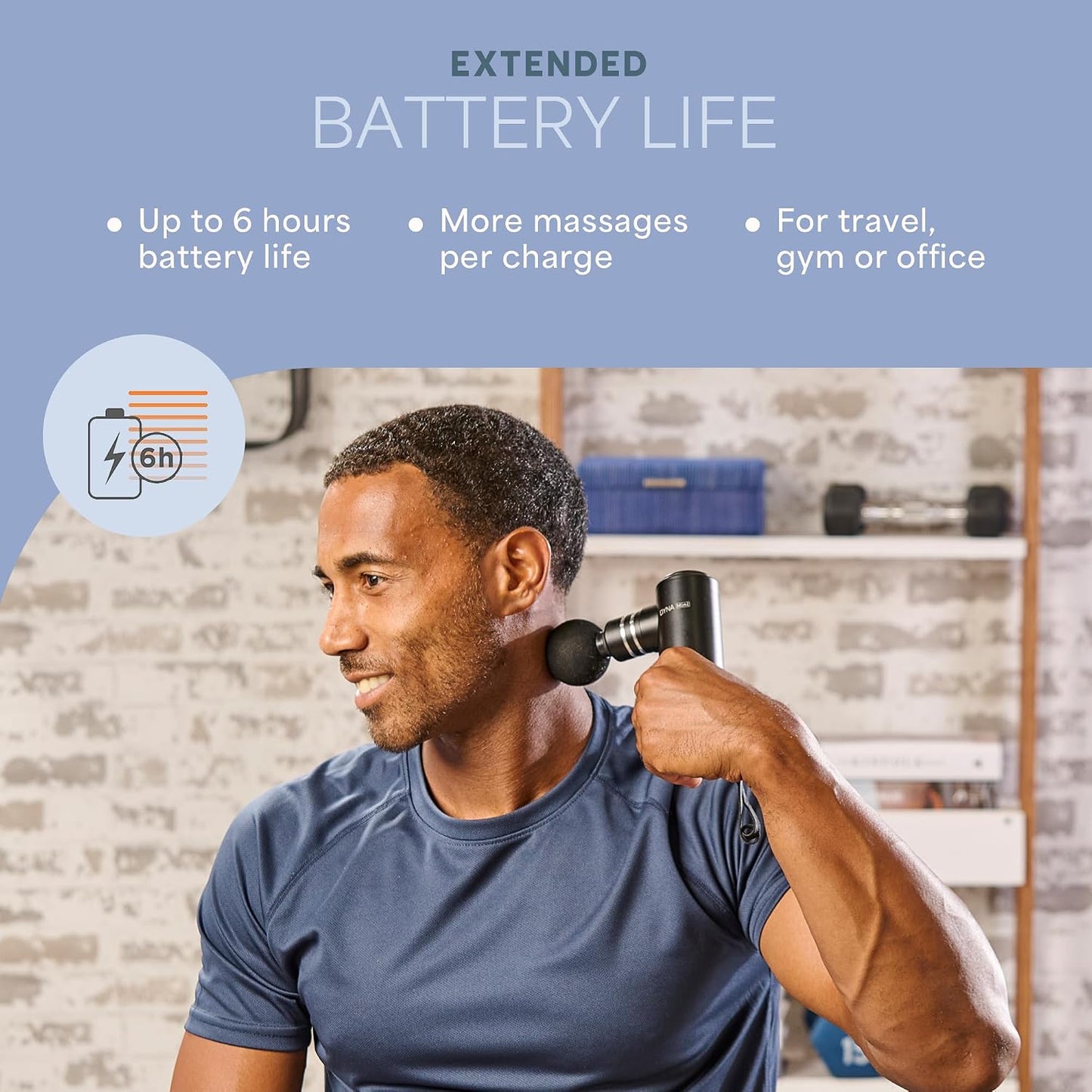 LifePro Mini Massage Gun — DynaMini Portable & Travel Deep Tissue Massage Gun with USB-C & Carrying Case — Quiet Handheld, 4 Attachments & Rechargeable