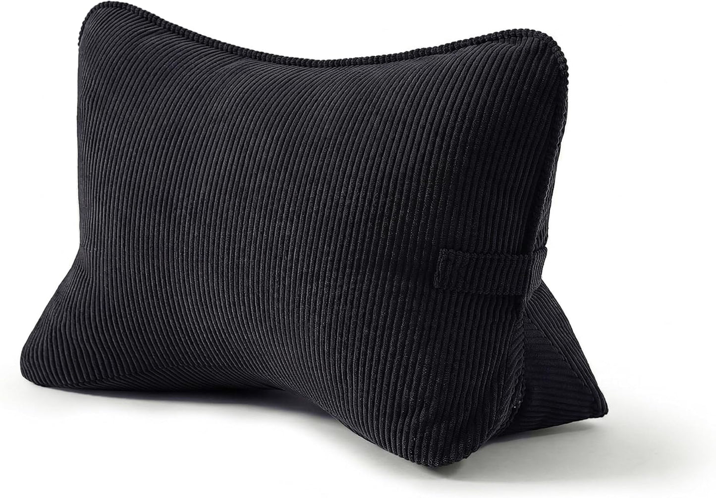 Pat. Pend. Corduroy Lumbar Support Back Pillow for Watching TV, Reading & Gaming, Ergonomic Triangle Support Cushion for Sofa, Armchair & Bed Sitting, Removable Washable Cover, Beige Gray