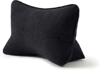 Pat. Pend. Corduroy Lumbar Support Back Pillow for Watching TV, Reading & Gaming, Ergonomic Triangle Support Cushion for Sofa, Armchair & Bed Sitting, Removable Washable Cover, Beige Gray