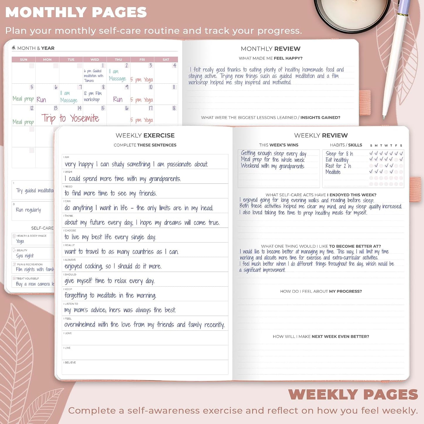 Clever Fox Self-Care Journal – Daily Reflection Notebook – Mental Health & Personal Development Planner, Meditation & Mood Log, A5 (Aquamarine)
