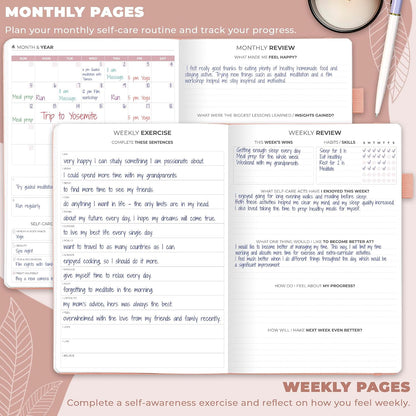 Clever Fox Self-Care Journal – Daily Reflection Notebook – Mental Health & Personal Development Planner, Meditation & Mood Log, A5 (Aquamarine)