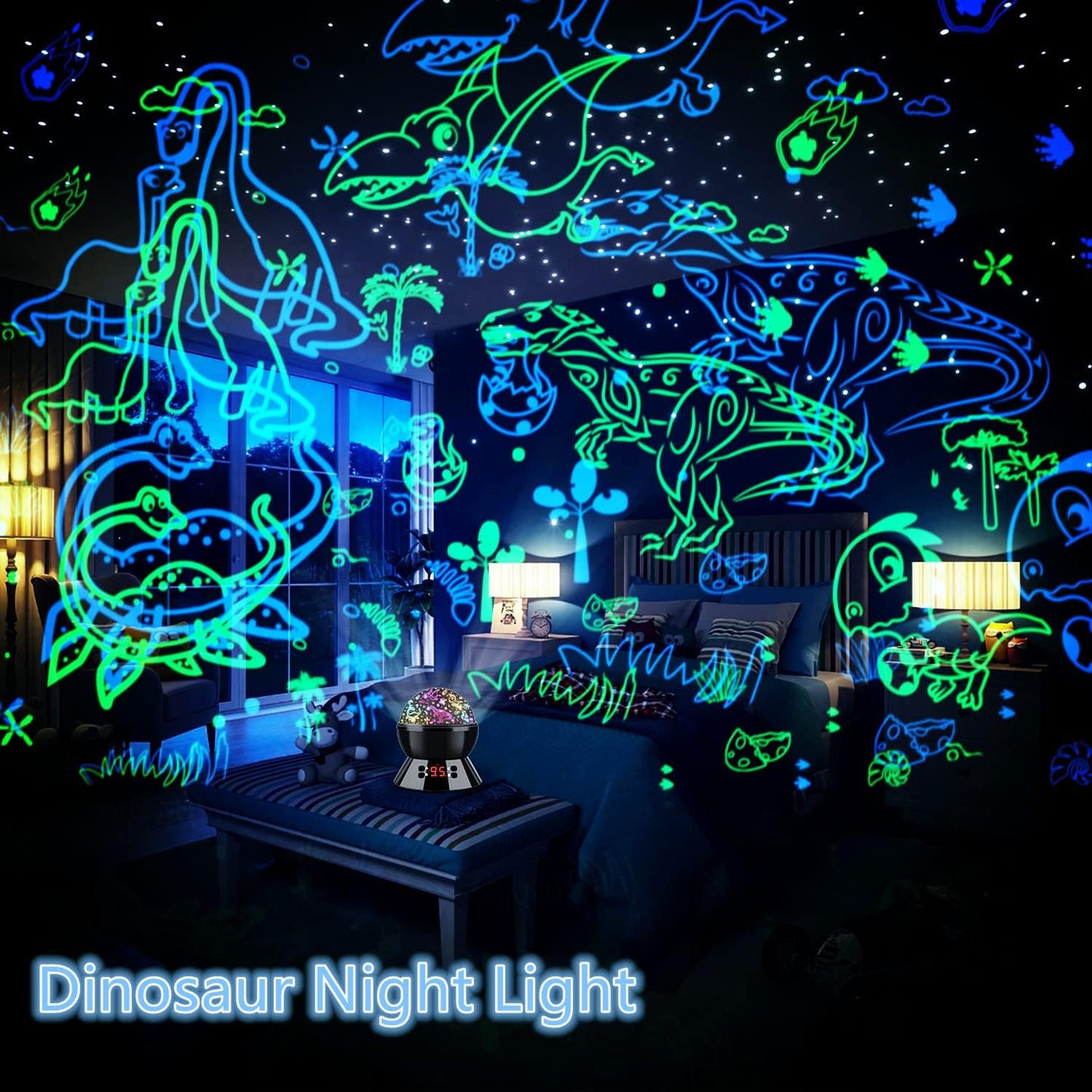 Kids Star Projector Night Light, Star Night Light Projector for Kids, Ceiling Stars Projection Lamp with Timer, 360° Rotating Night Light for Bedroom, Birthday Gift for 3 4 5 Year Old Girls Boys Black