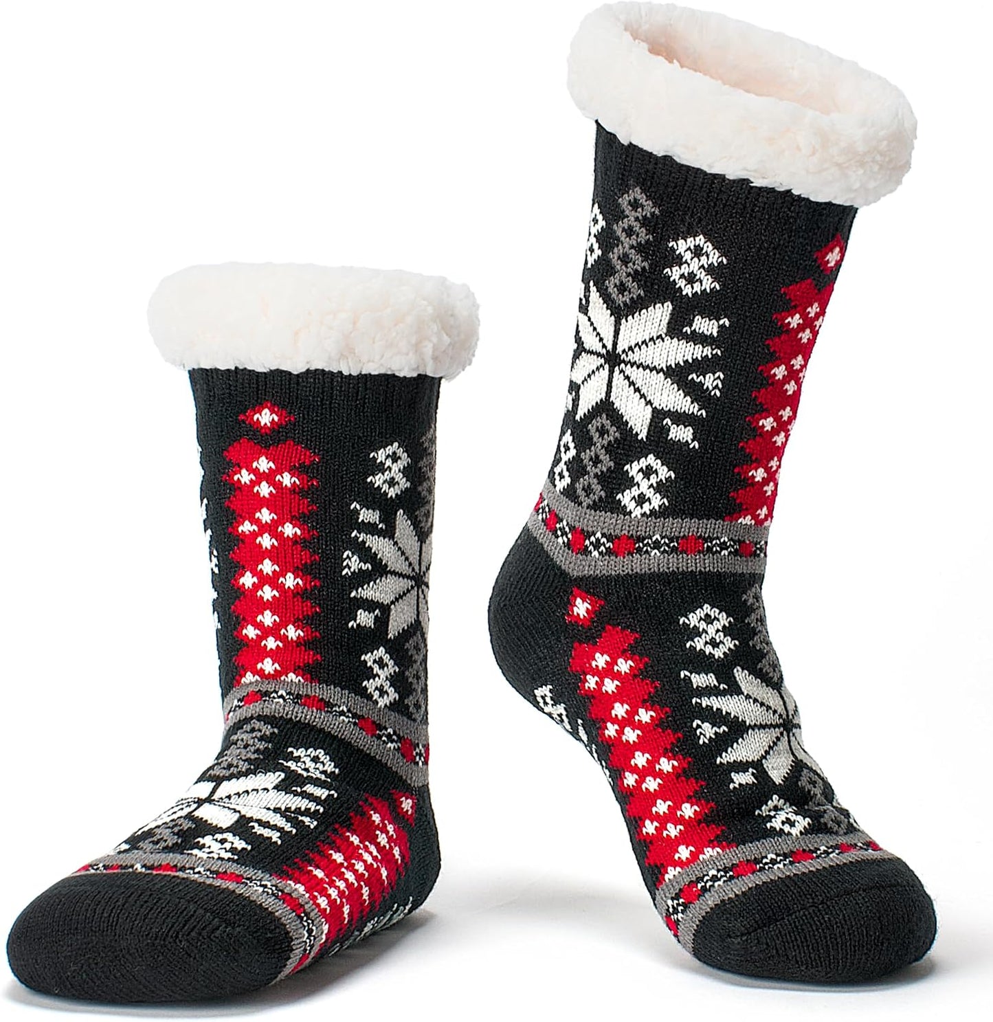 Cozylook Fuzzy Slipper Socks for Women with Grips Warm Cozy Soft Non-Slip Winter Socks Cozy Gift Idea
