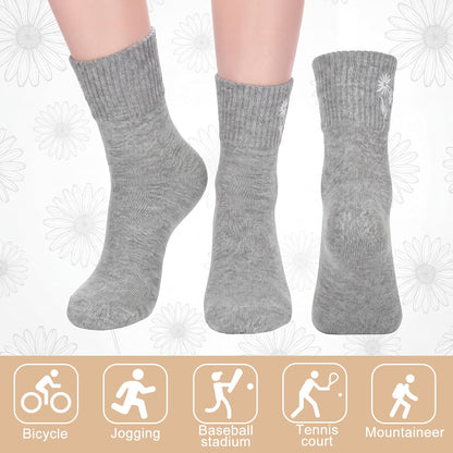 Eurzom 10 Pairs Socks Womens Crew Elastic Ankle Length Cotton Socks Aesthetic Cute Lightweight Low Cut Gifts for Women - Colors A