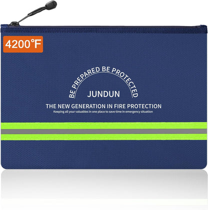 JUNDUN Fireproof Document Bags,14.2”x 10.0”Waterproof Fireproof