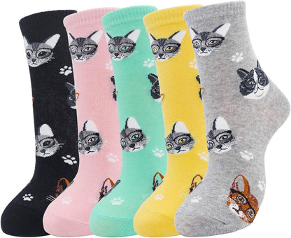 Jeasona Cute Cat Gifts for Women Animal Cat Socks Wife Mom Girlfriend Daughter