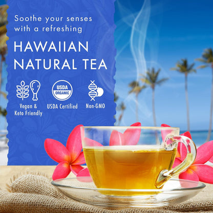 Hawaiian Natural Tea Mahina Chamomile Mamaki Tea Bags, Caffeine-Free, 20 Ct