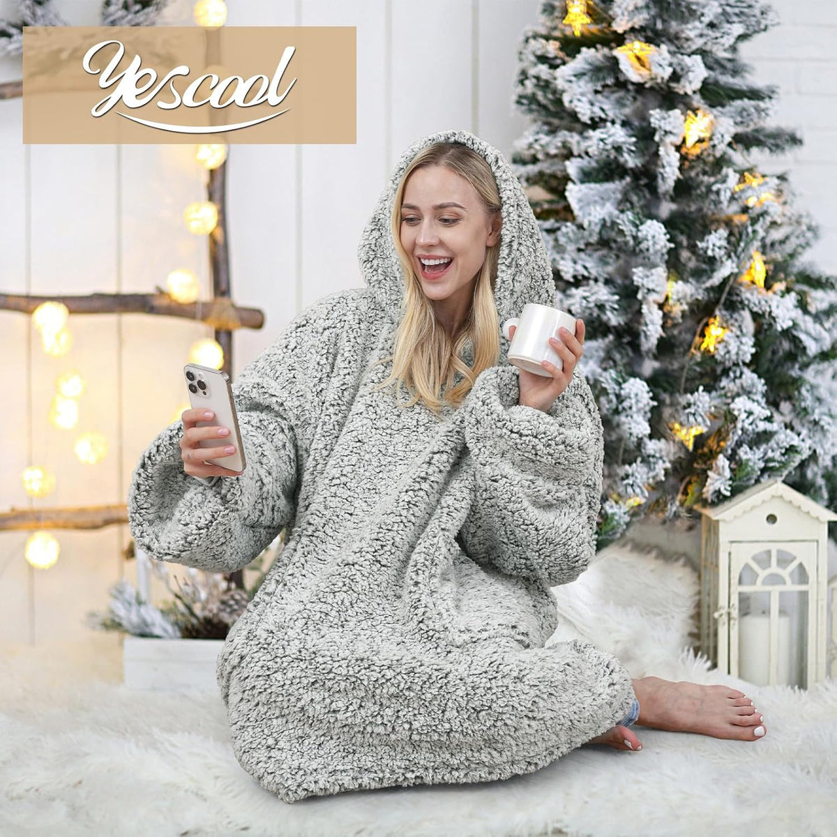 yescool Wearable Blanket Hoodie as Christmas Birthday Gifts for Women Mom - Colors A