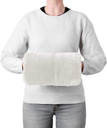Brookstone Faux Fur Hand Warmer | Soothe Cold Hand Muff with Microwavable Gel Pack for Long Lasting Heat | Cozy Sherpa & Plush Lining for Ultimate Comfort | Hand Muffs for Women & Men