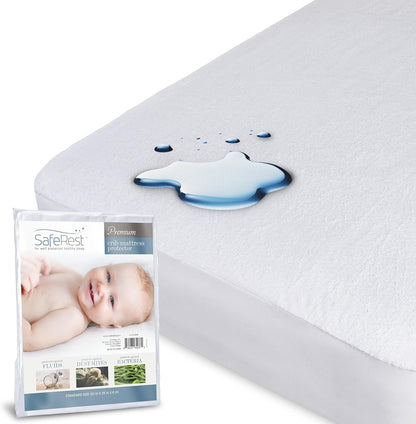 SafeRest Waterproof Queen Size Mattress Protector - Viscose Derived from Bamboo - Fitted with Stretchable Pockets - Machine Washable Viscose Blend Mattress Cover for Bed