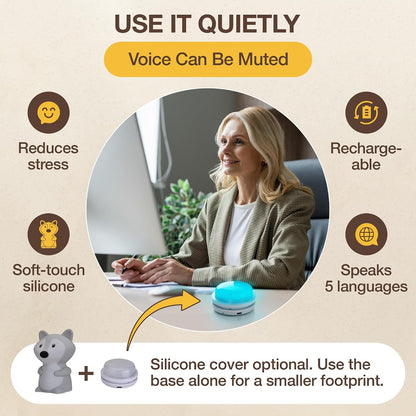 Speaking Breathing Lamp with Guided Meditation & Calming Light | Stress & Anxiety Relief Tool for Adults & Kids | Box Breathing, Sleep, Relaxation & Focus Exercise Device | Self Care Gift